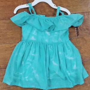 Kids Aqua Off-Shoulder Top
